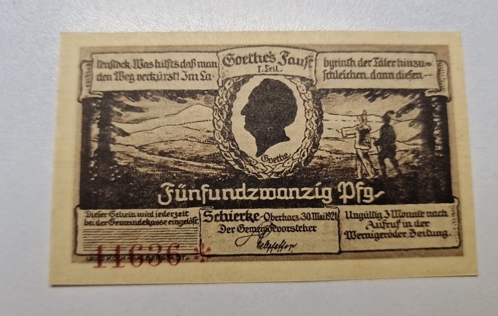 25 Pfennig 1921 Excellent Condition Old BANKNOTE Germany