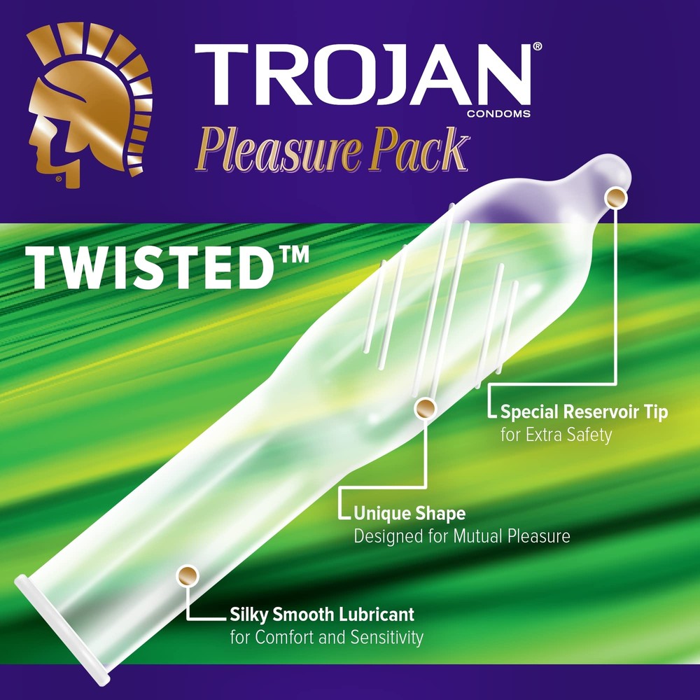 Trojan Pleasure Pack Condom, 3 Each - 12 pack