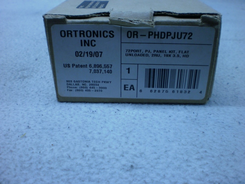 Ortronics OR-PHDPJU72, Clarity Rear-Load Jack Panel Kit