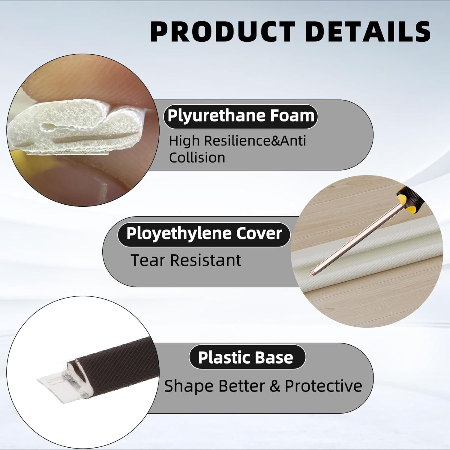 1 Pack*19.6 Ft Self-Adhesive V Shape Foam Window Weather Stripping Door Seal Ins