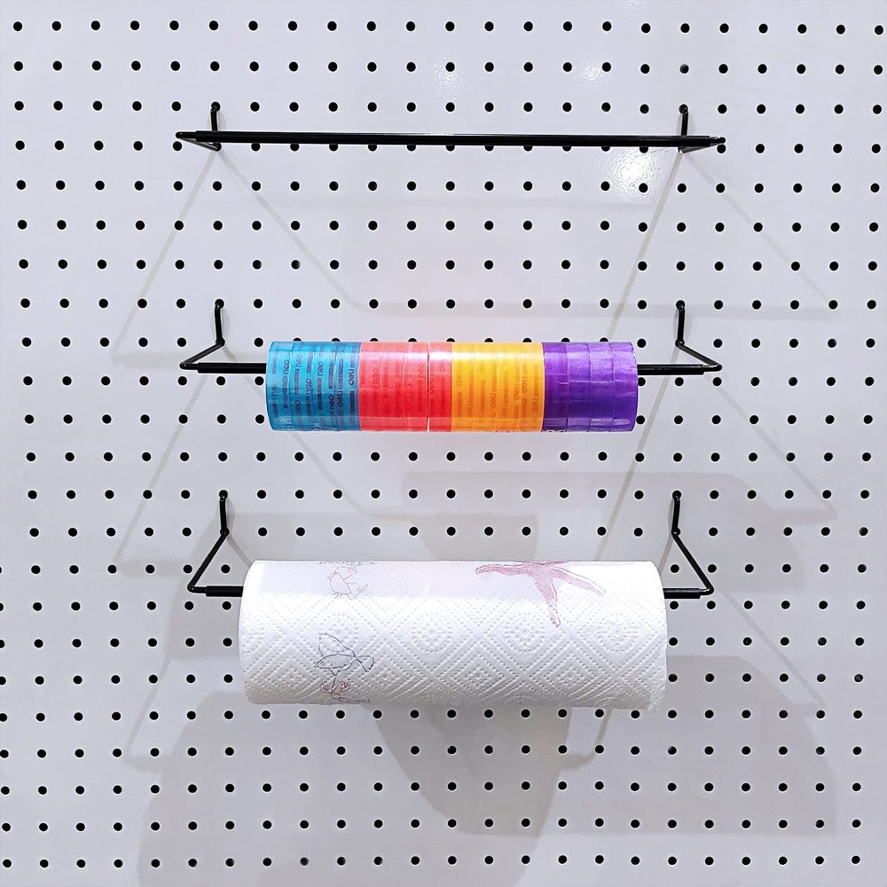 5 Pack Extendable Pegboard Paper Towel Holder,Pegboard Hook for Workshop,Gara...
