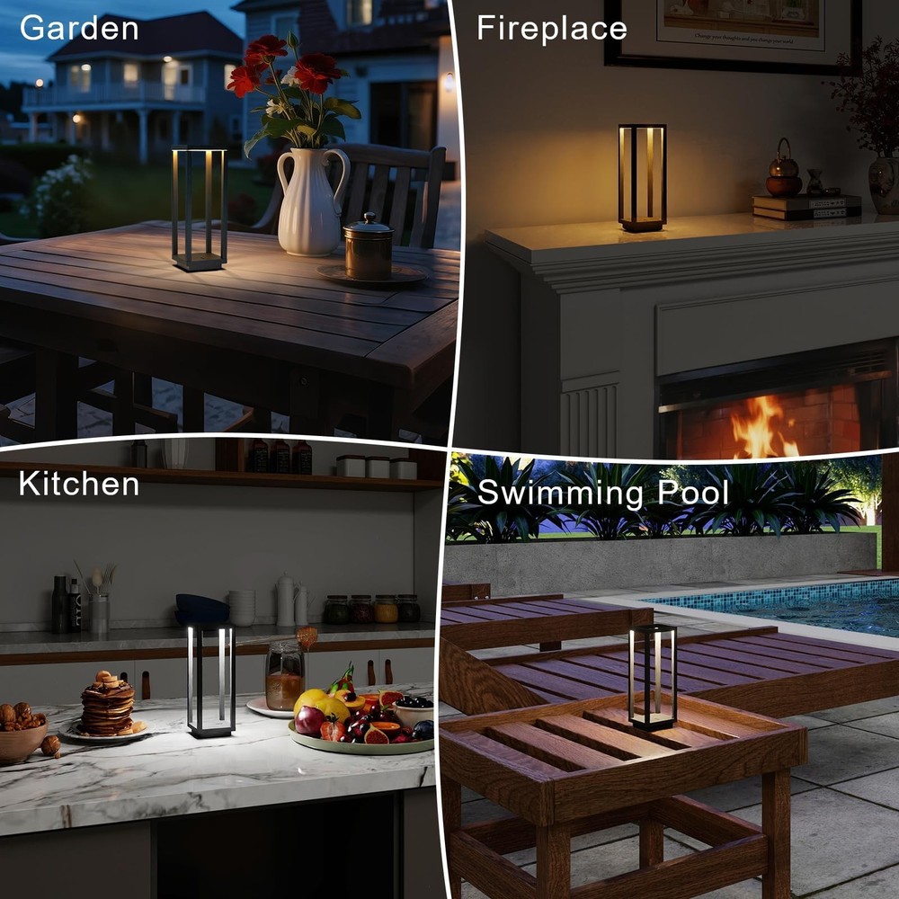 Cordless Table Lamp Rechargeable, IP55 Waterproof, 60h Runtime Protable Outdo...