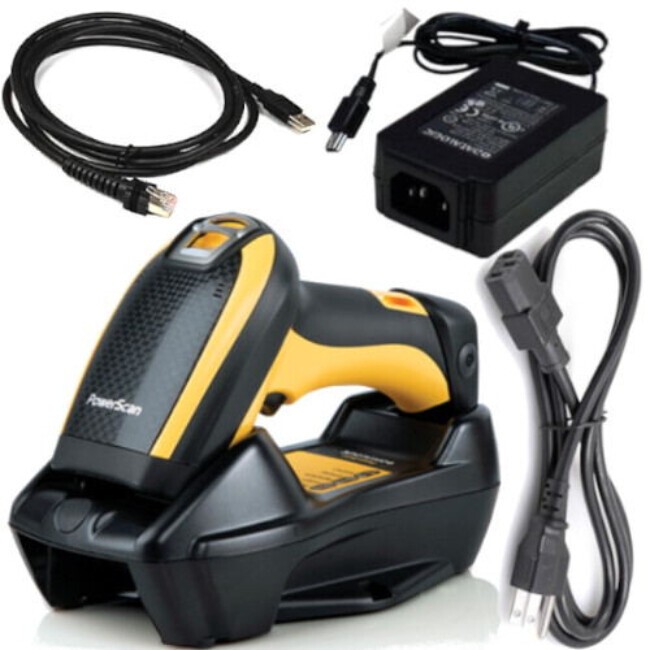 Datalogic Powerscan PBT9501-RB Bluetooth USB Kit Barcode Scanner w /Base Battery