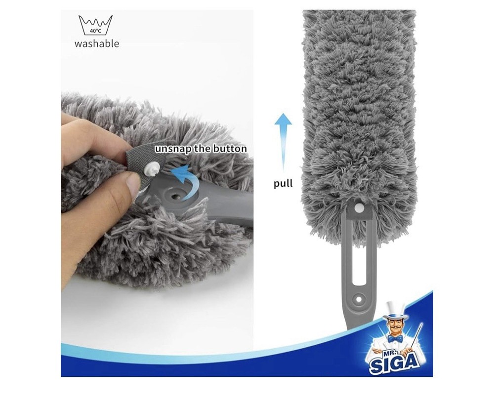 MR. SIGA Lint Free Microfiber Duster, Washable Duster
