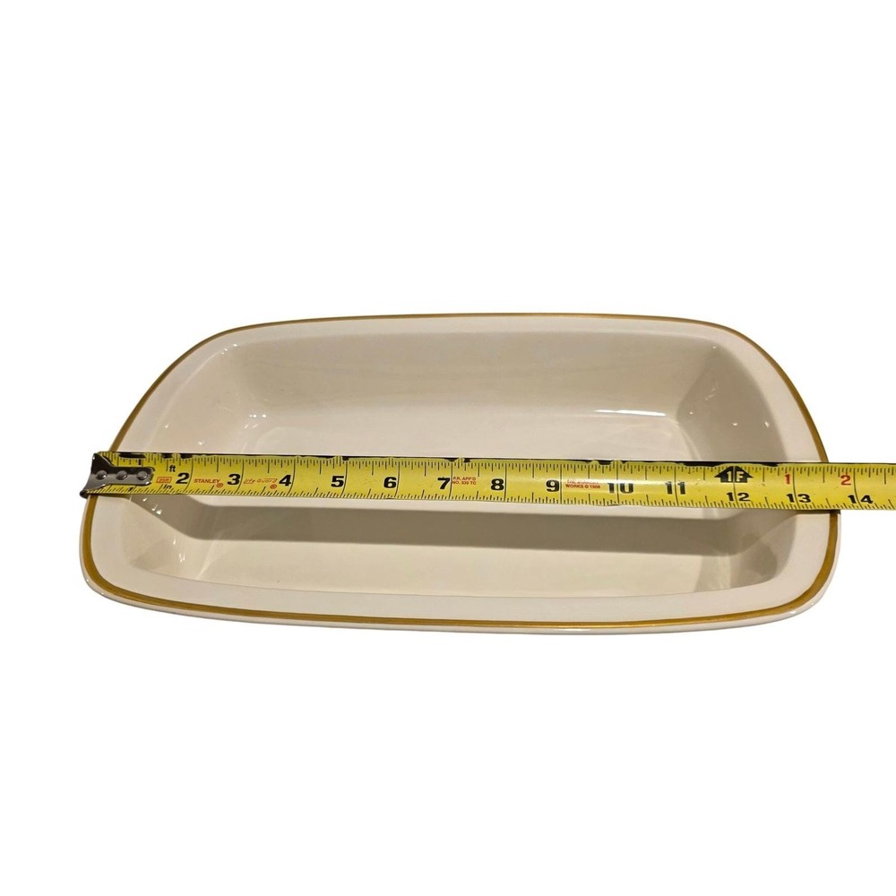 LENOX Eternal Bakeware Ivory Gold Trim Rectangular Bake Roasting Dish