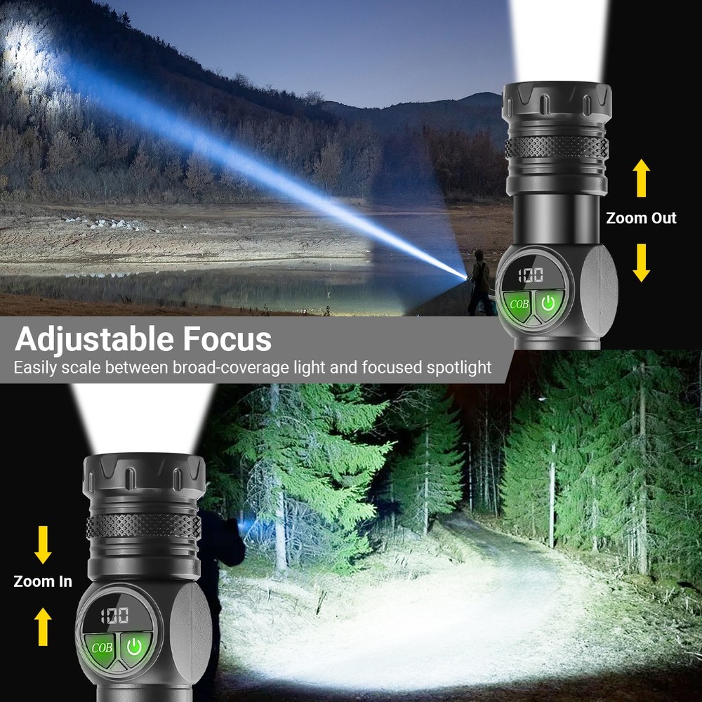 Super Bright 99000000 Lumen LED Flashlight Rechargeable Magnetic LED Work Lights
