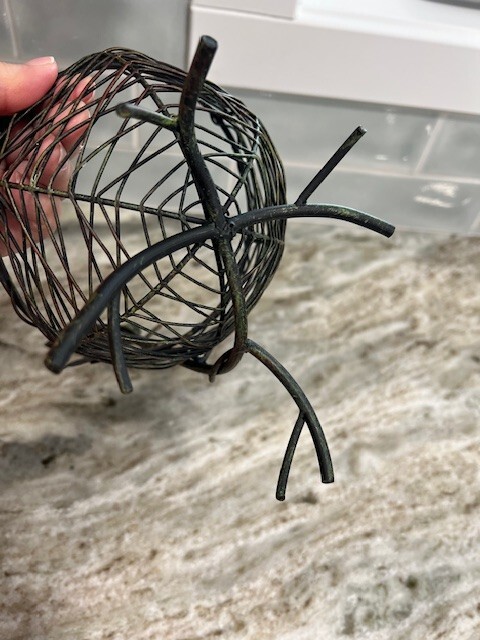 Bird Nest Basket Wire Art Rustic 10"