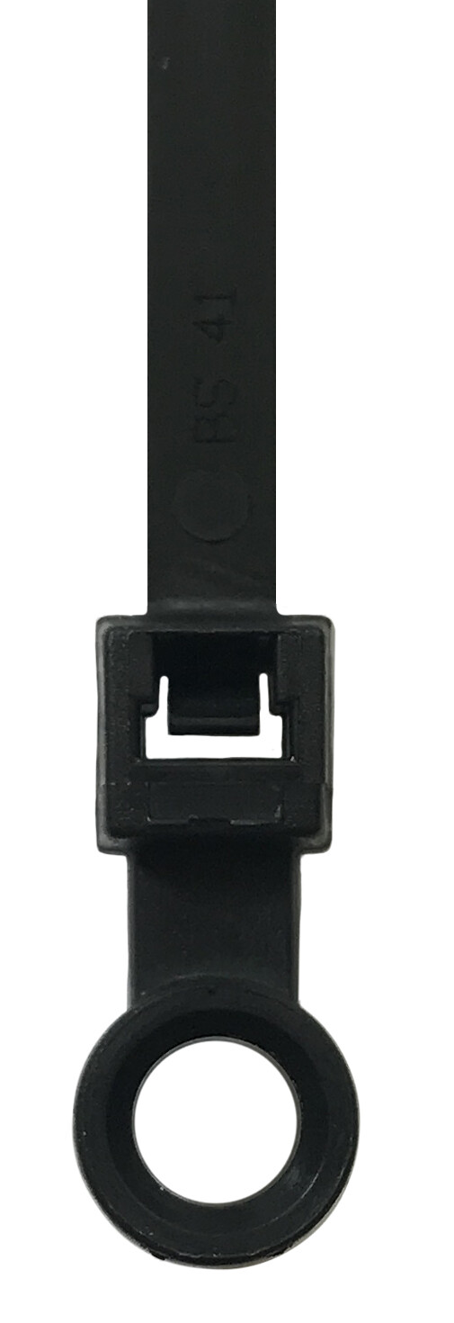 (100) Black Mounting Head Hole 15" Inch Nylon Cable Wire Wrap Zip Tie 120 LB USA