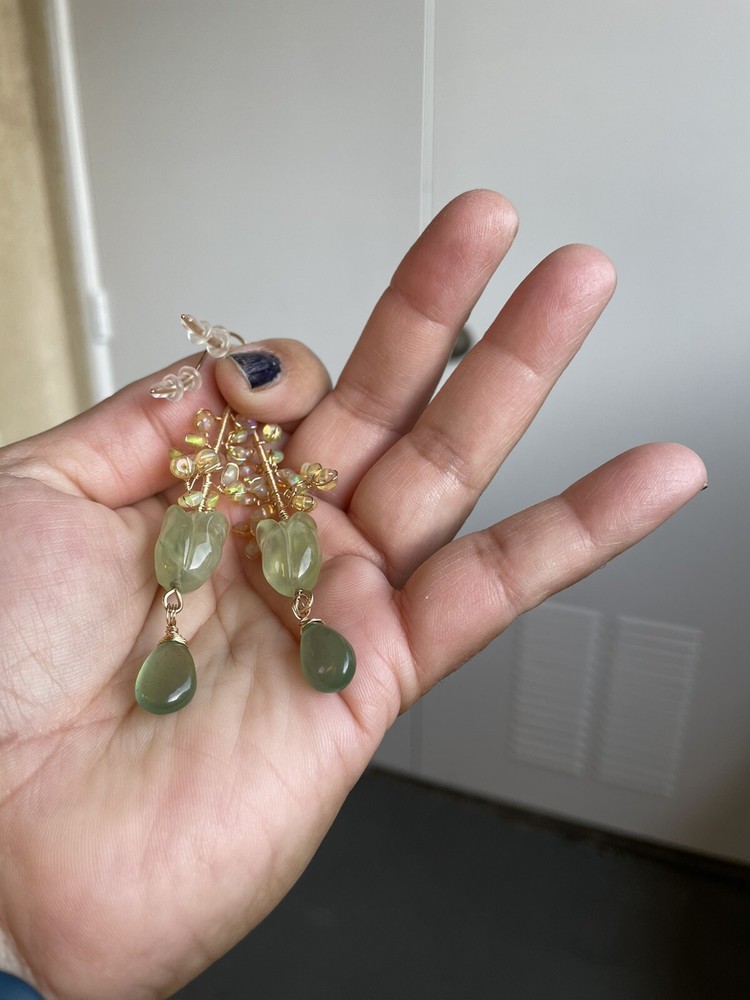 Prehnite Opal Earrings Artisan