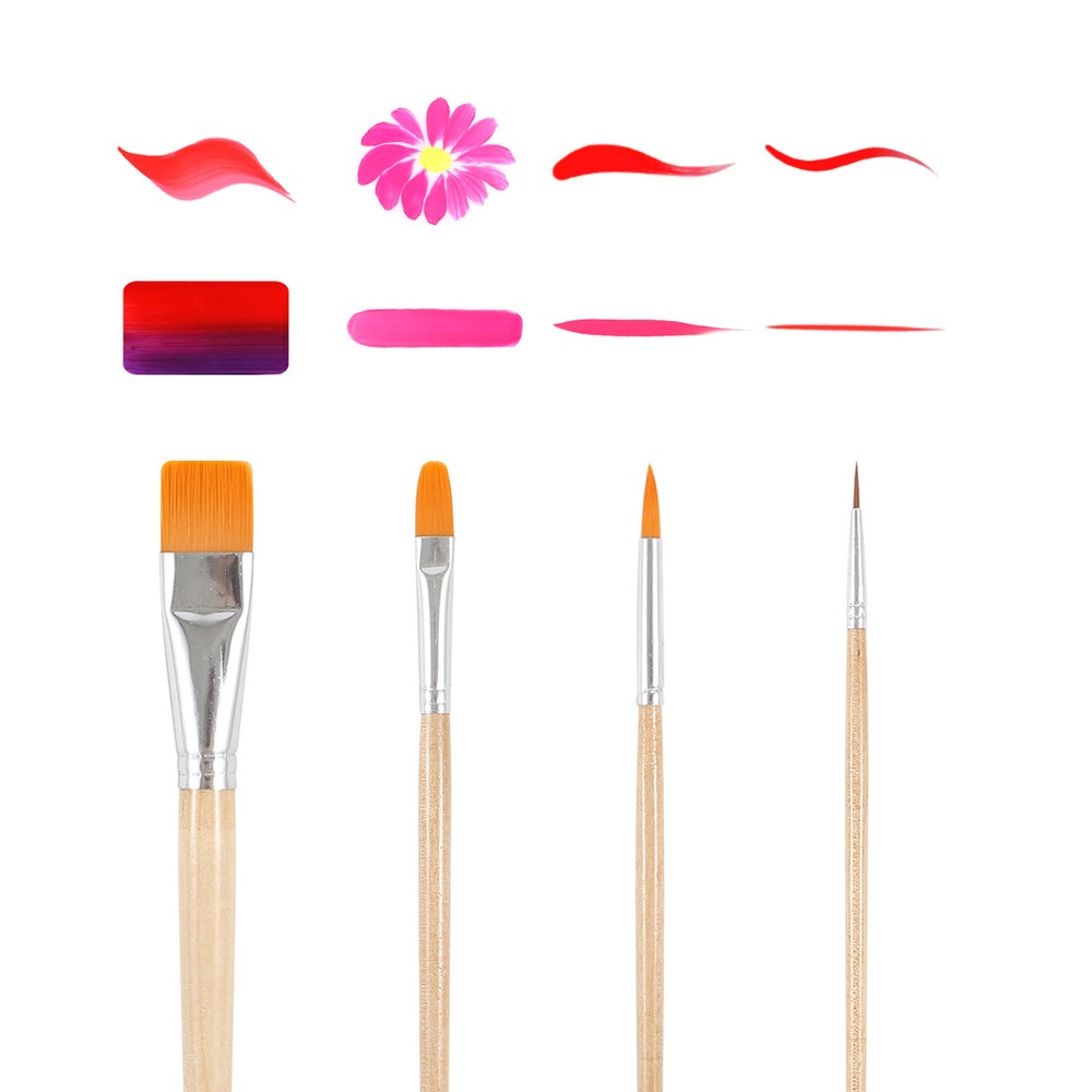 Bowitzki Split Cakes Face Paint Kit Professional Brush Stencils for Halloween