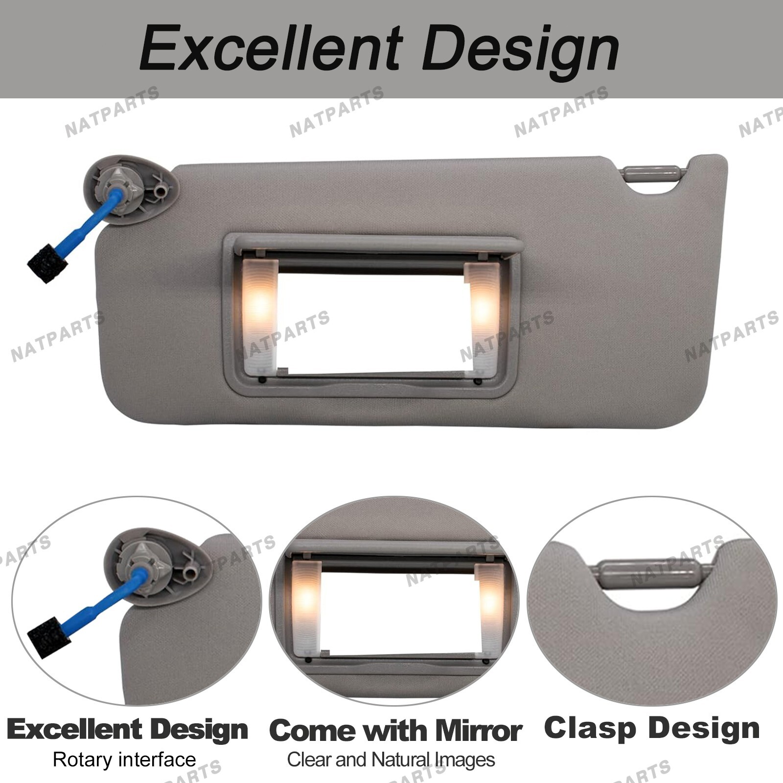 Pair Sun Visor W/ Light Fits for 08-17Honda Accord 83280-TA5-A51ZA