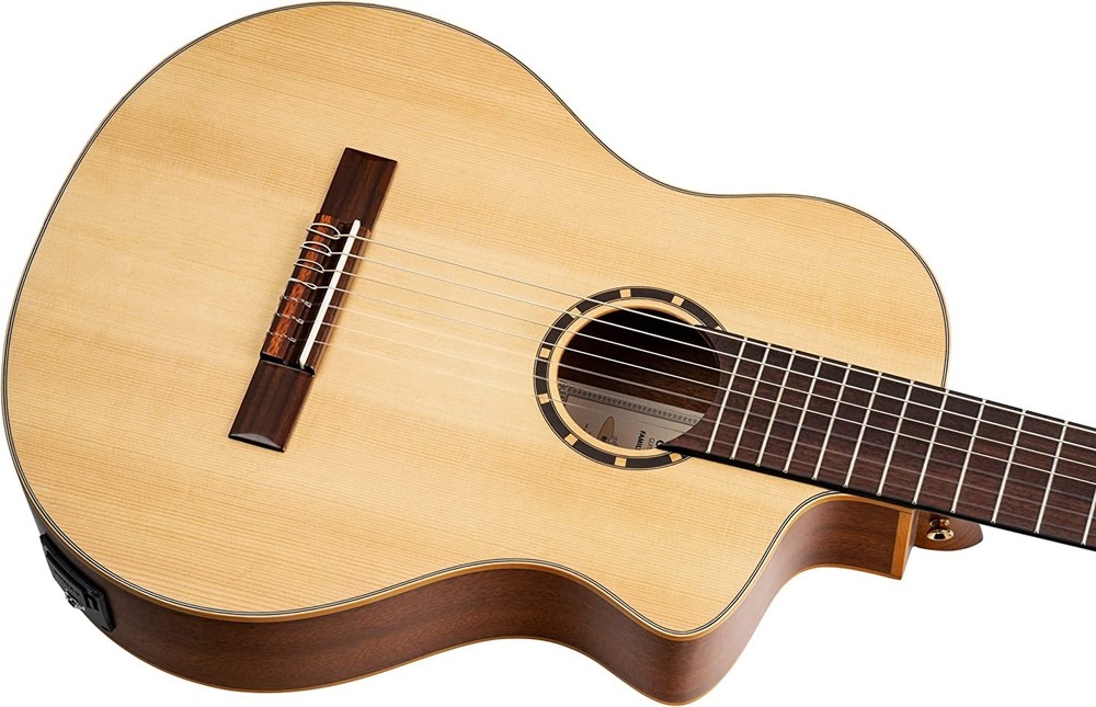 Ortega RCE133-7 - Pro 7-String Solid Top Acoustic-Electric Nylon Classical