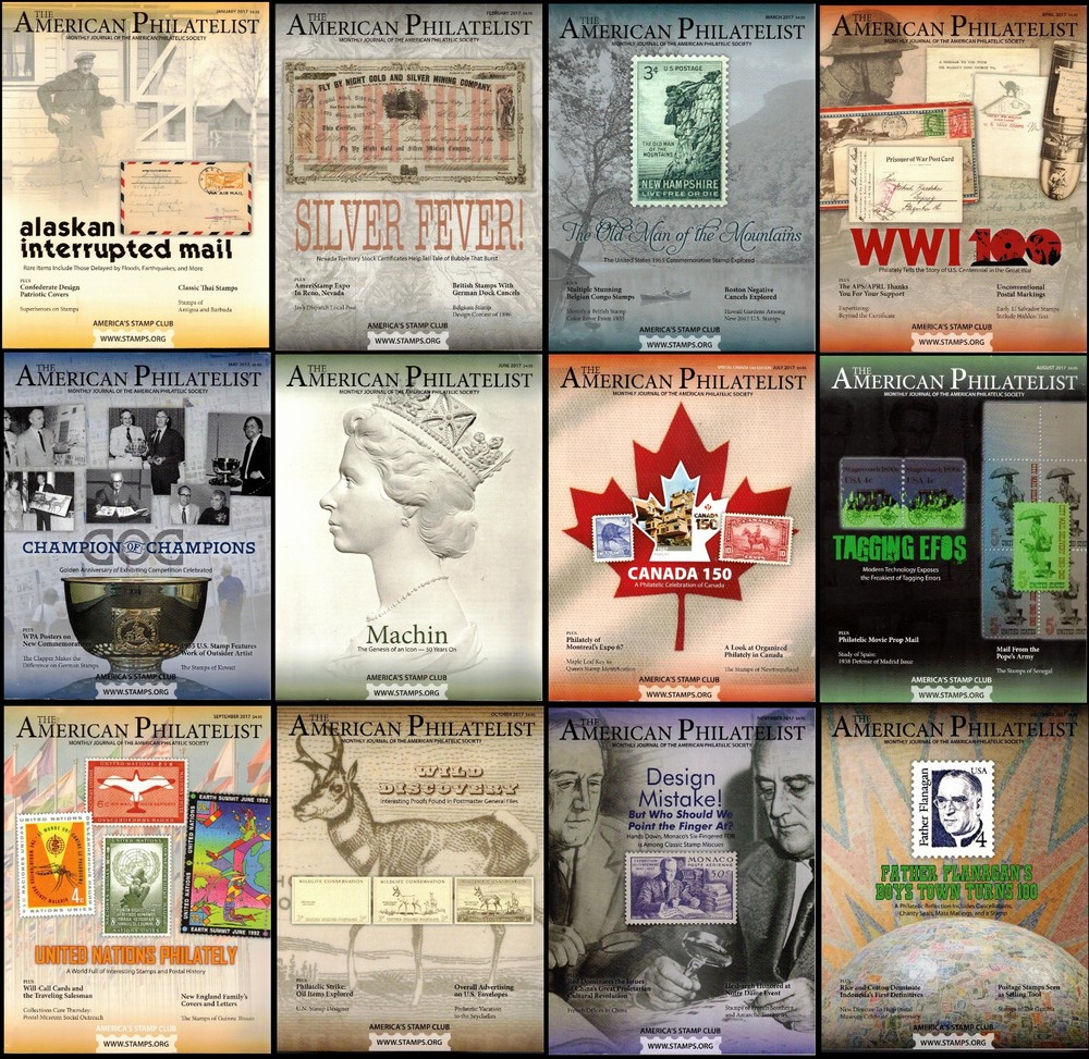 AMERICAN PHILATELIST 12 ISSUES 2017 ~ 1216 pages ~ Stamps, Covers, US, Worldwide