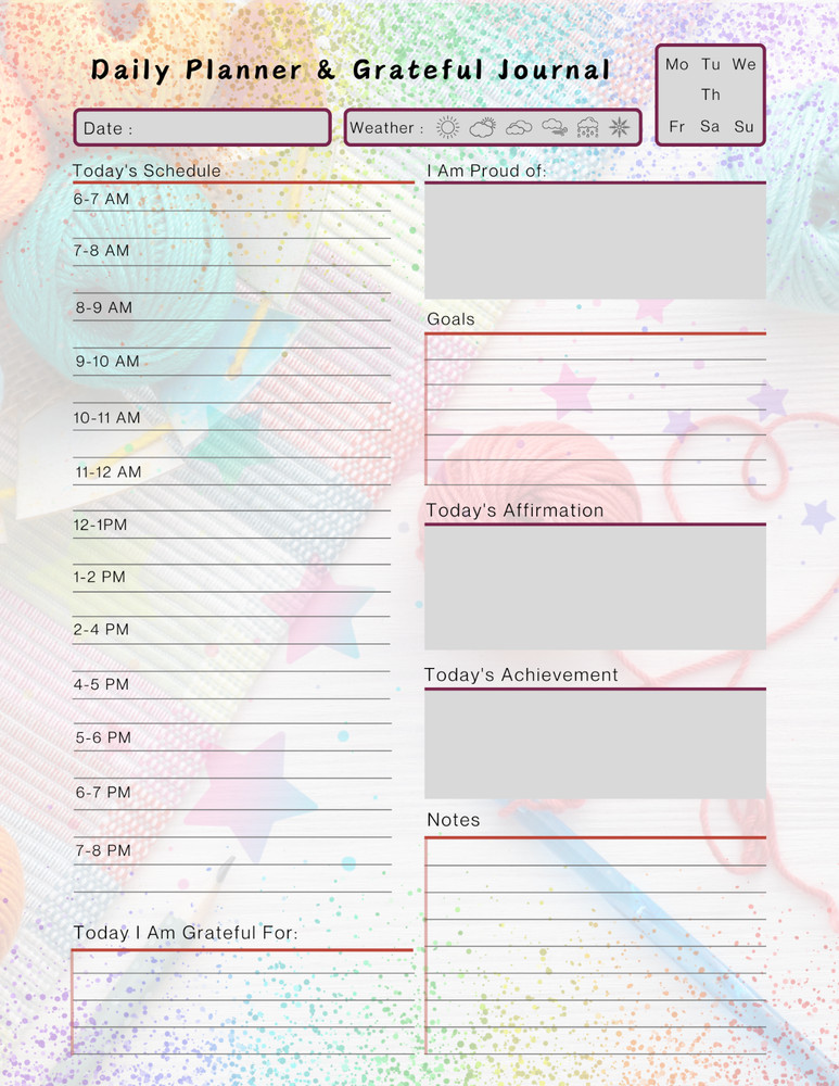 Yarn Lovers Daily Planner & Grateful Themed Journal