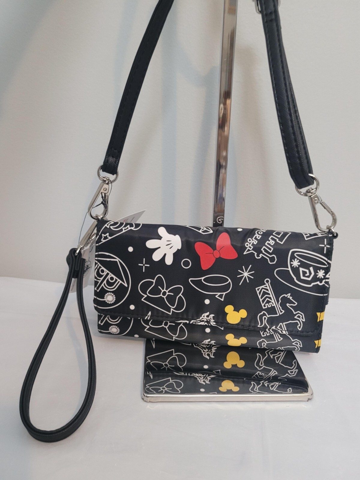 Disney Parks Mickey Minnie Icon Convertible Crossbody Bag Wristlet Wallet New