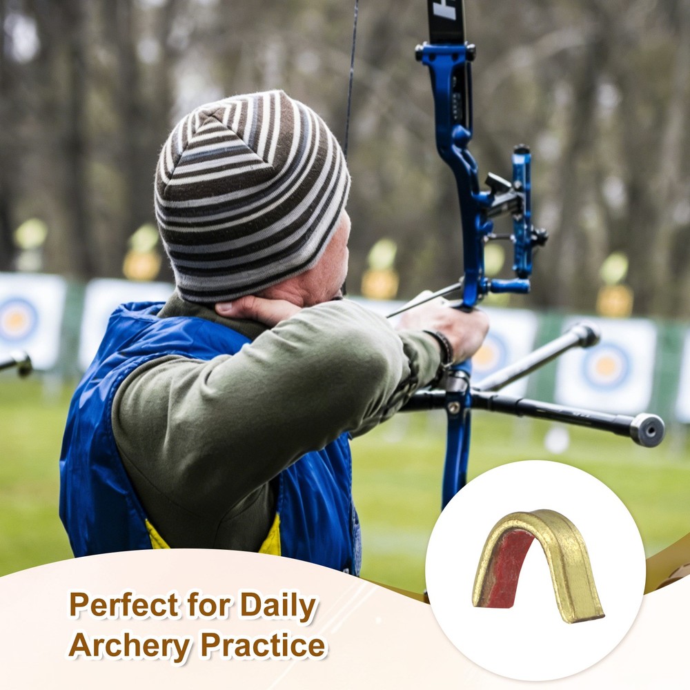 Bow String Nocking Points Set, 5 Pcs Red Brass Nocking Points and 1 Pliers