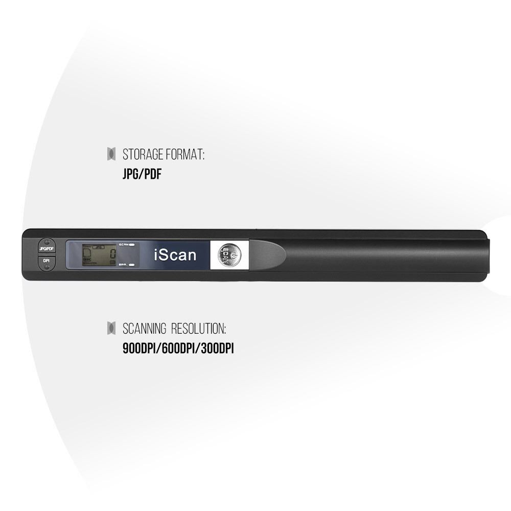 iScan Handheld Portable Scanner 900 DPI A4 Document Scanner Color Scanning