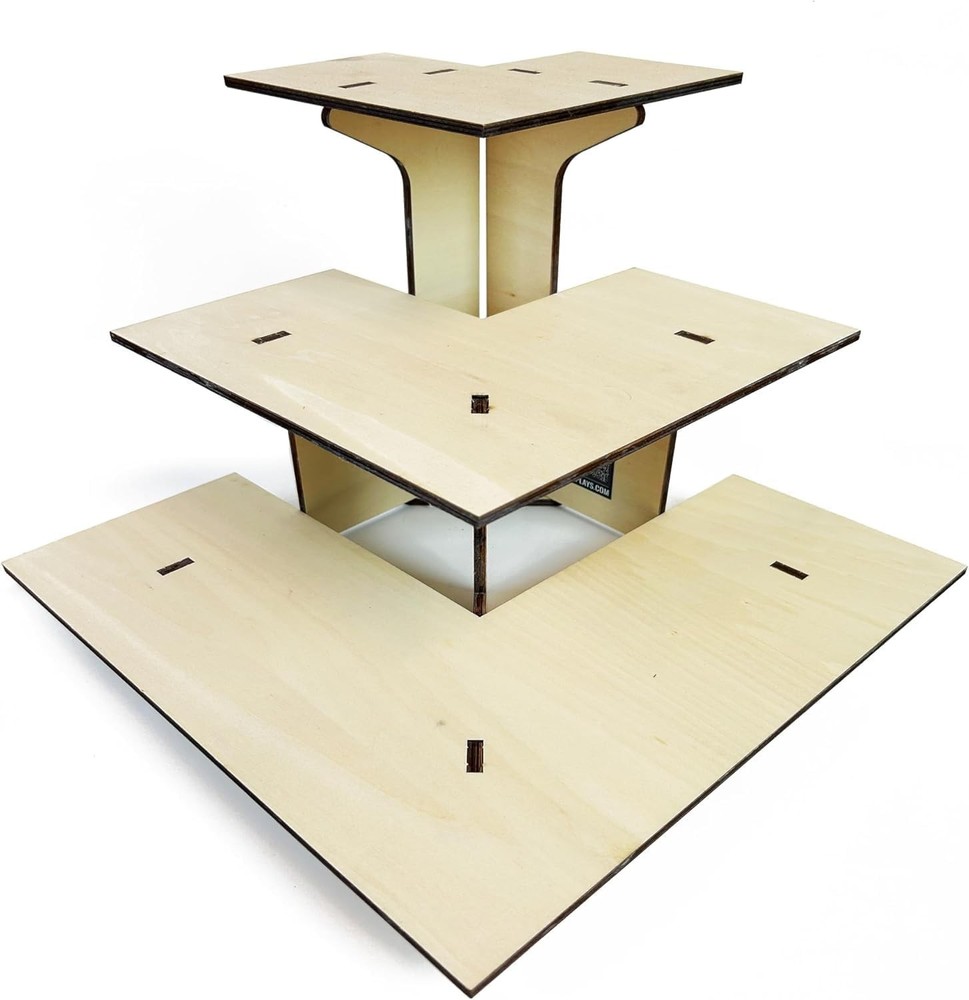 TORCHED 3-Tier Corner Retail Table Display Stand | 3 Step Corner Display Rack