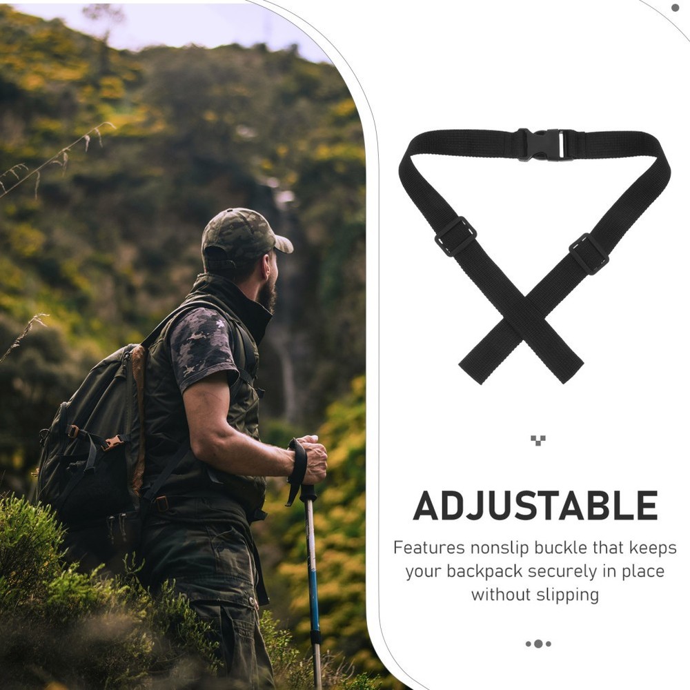 Polyester Adjustable Backpack Chest Strap With Buckle Non Webbing Support
