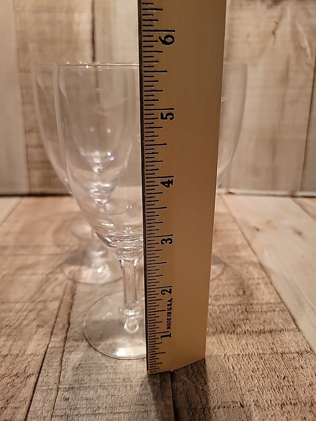 5 FOSTORIA Ford THUNDERBIRD Promo Etched crystal Wine Glass set Vintage Stemware