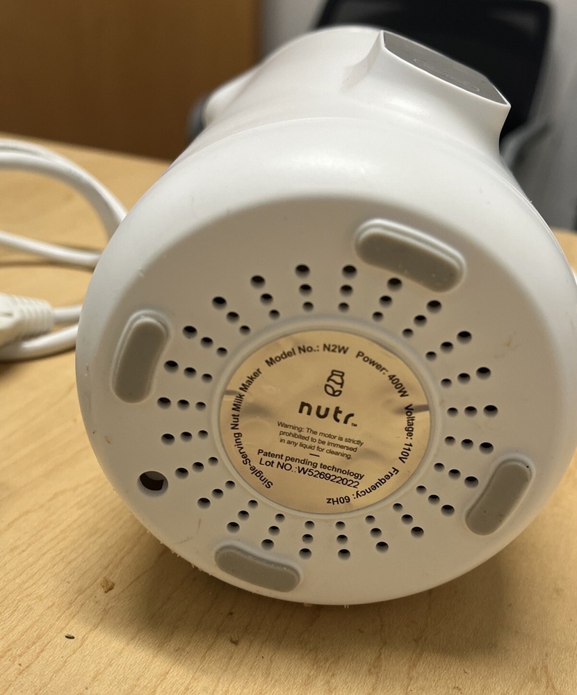 NUTR N2W Single Serving Nut Milk Maker Machine Blender White