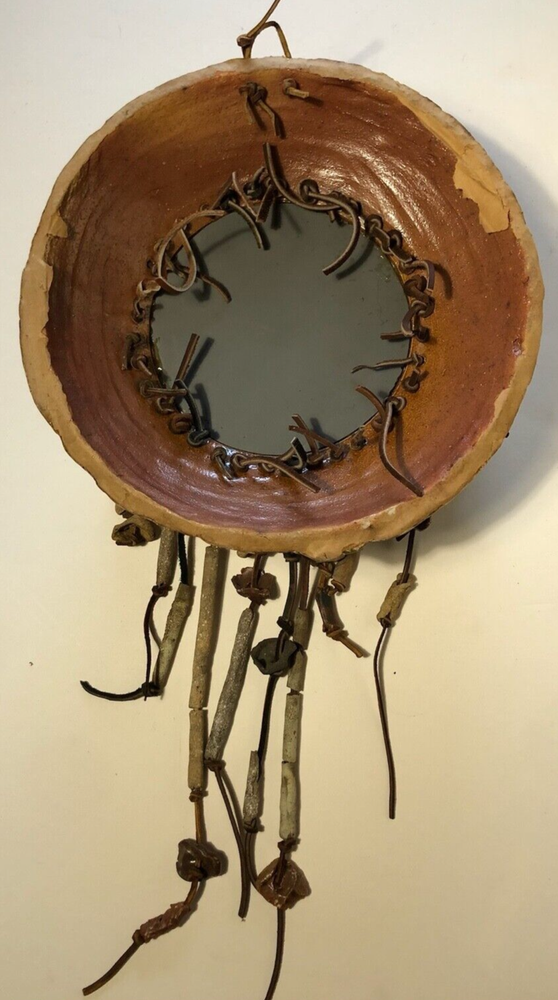 Decorative Pottery Wall Mirror -- Unbranded