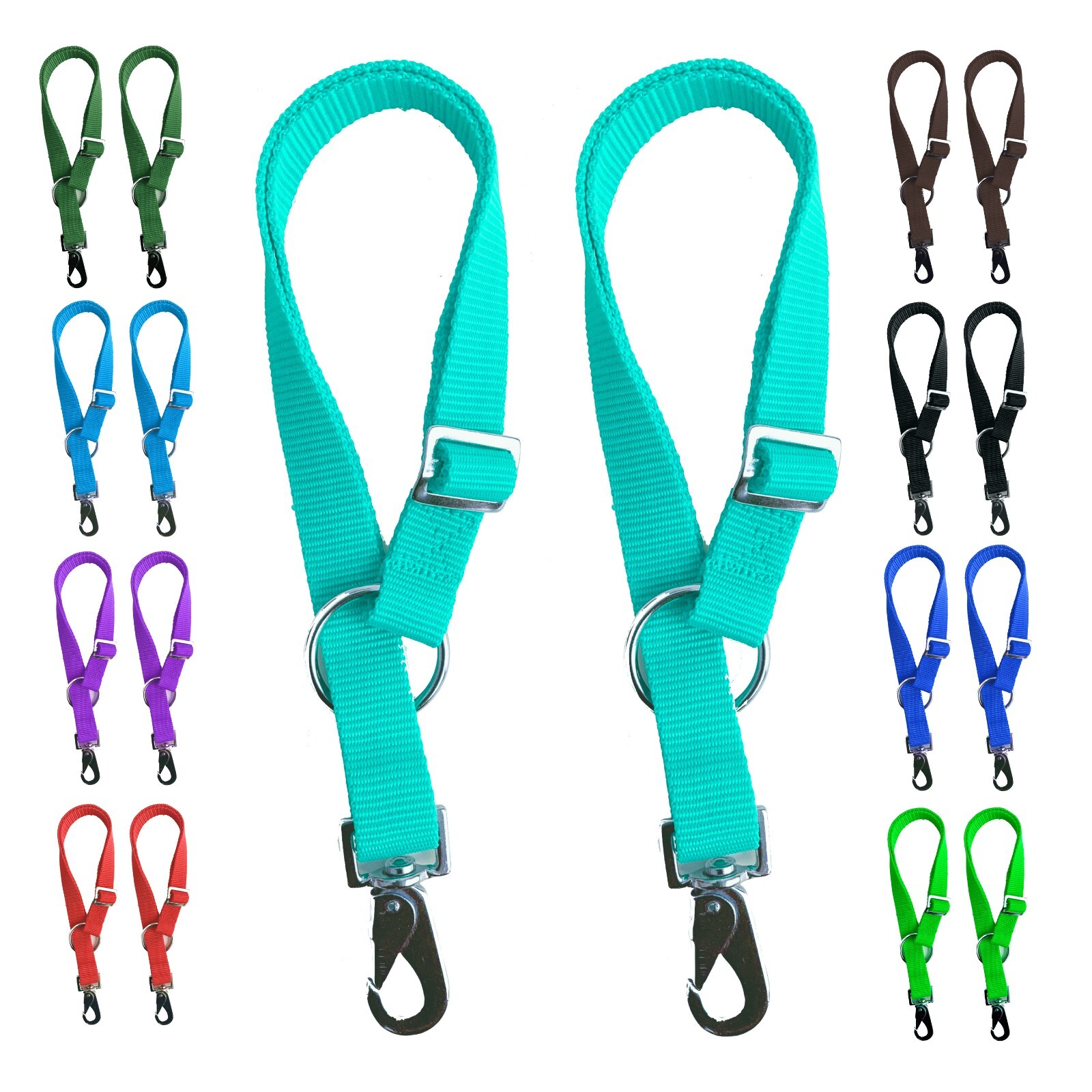 Majestic Ally Pack of 2 Horse Water Bucket Strap Hangers - Adjustable 18” to 30”