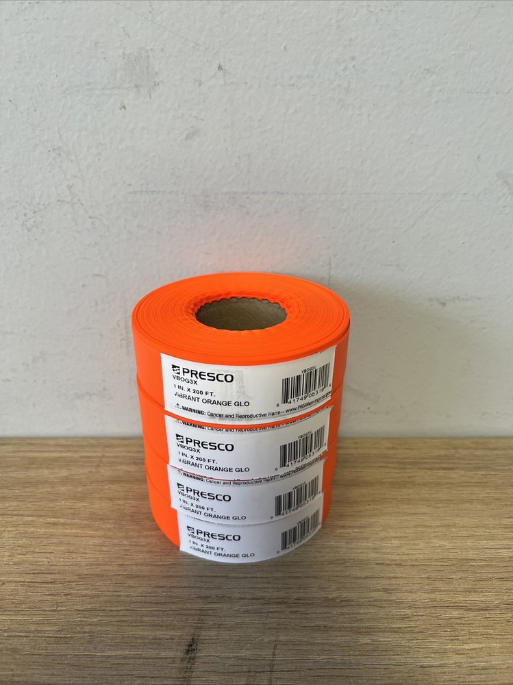Neon Orange High Visibility Flagging Tape (4 PACK)