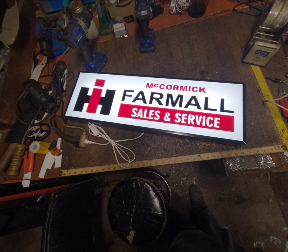 Farmall McCormick IH LED Display lighted sign lightbox Wall Hanging Light