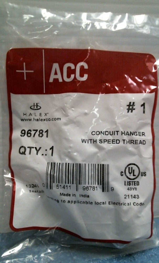 Halex #1 Conduit Hanger W/Speed Thread (96781) FS