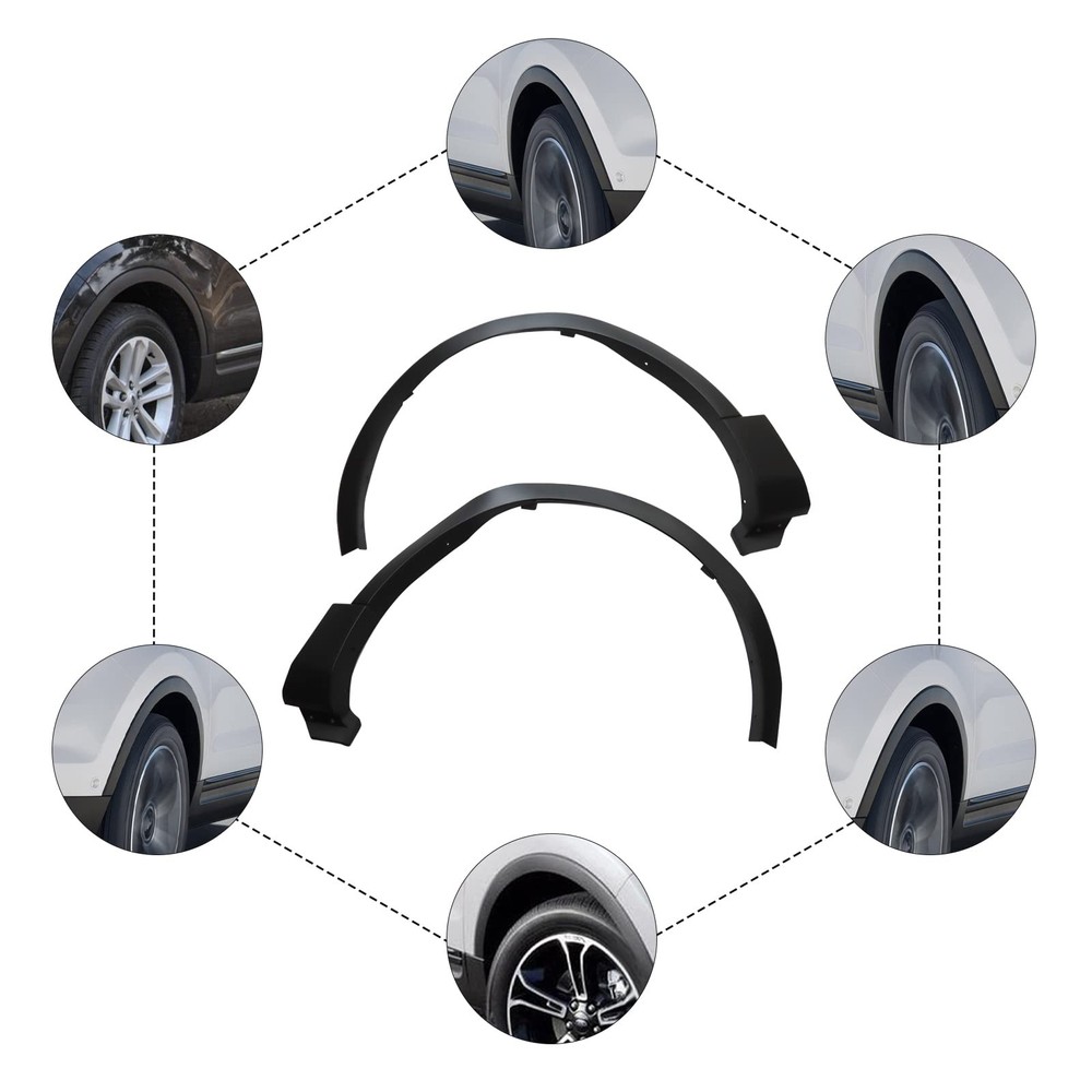 Pair Front Fender Flares Compatible for 2011-2015 Ford Explorer