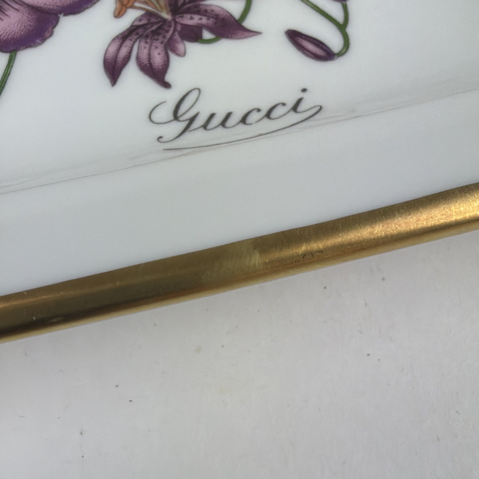 Gucci x Richard Ginori Flora Floral Porcelain Square Ashtray Italy Vintage 5.5"