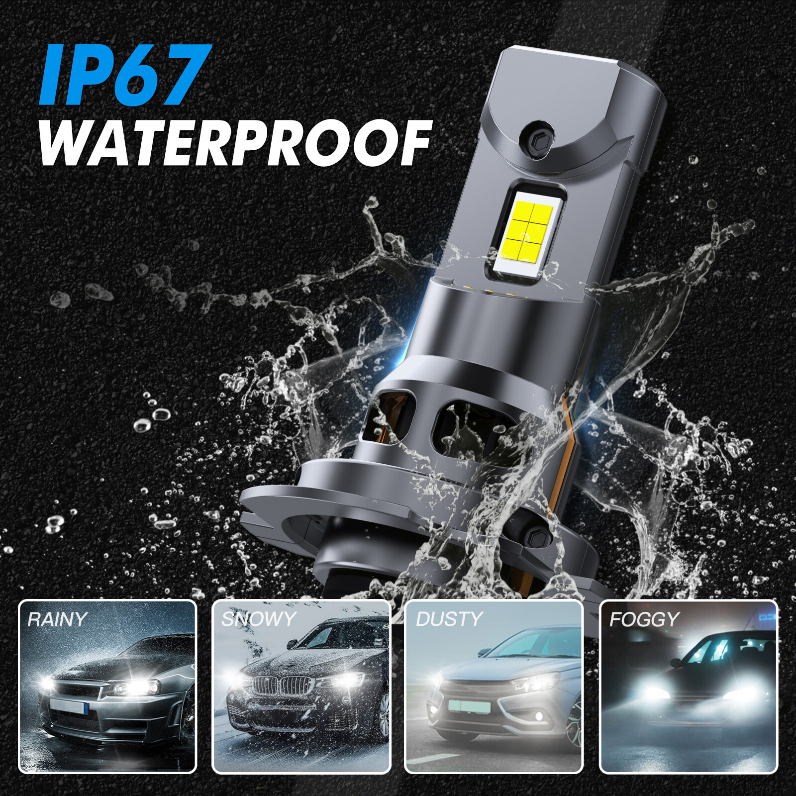 H7 LED Headlight Bulbs Bright for Honda CBR600RR 2003-2017 CBR600F4i 2001-2006