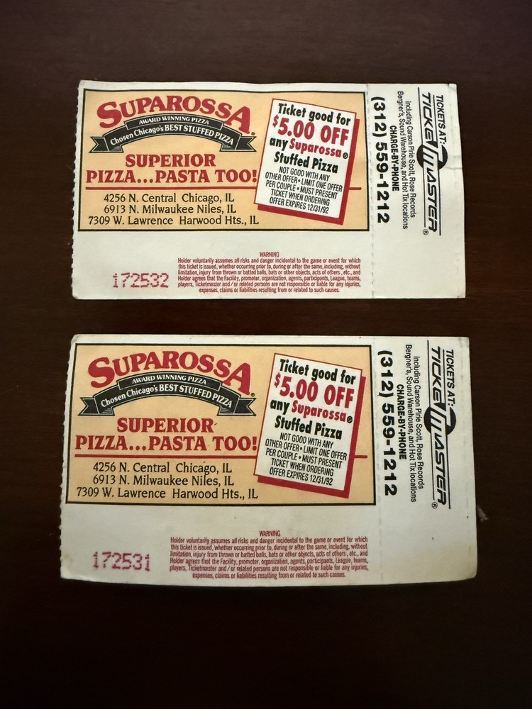 Vintage Bruce Springsteen Concert Ticket Stubs
