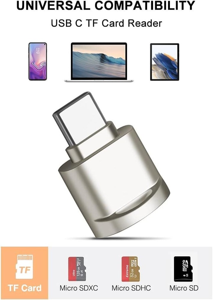 Broad Compatibility USB-C Micro SD Card Reader with Indicator Light for Easy Use