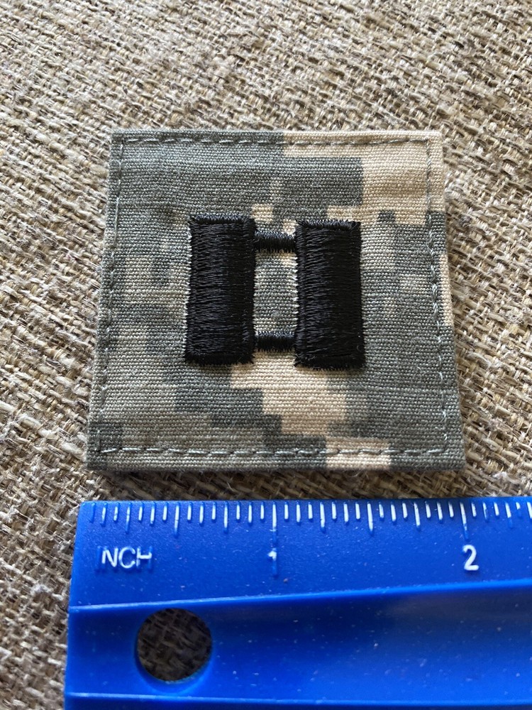 US Army Captain CPT O-3 Rank ACU Hook / Loop Pattern Military Patch INV6308