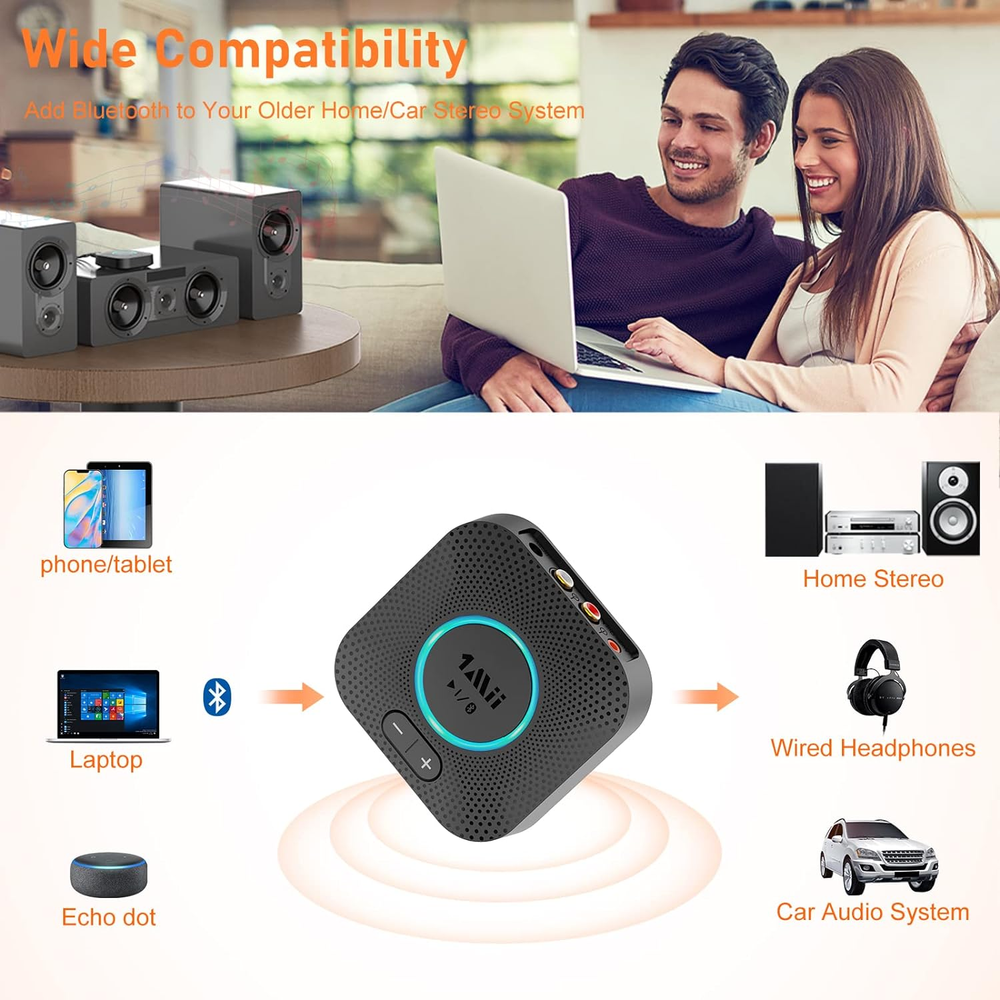 1Mii B06S Bluetooth 5.2 Receiver for Music Streaming System Hi-Fi Wireless Audio