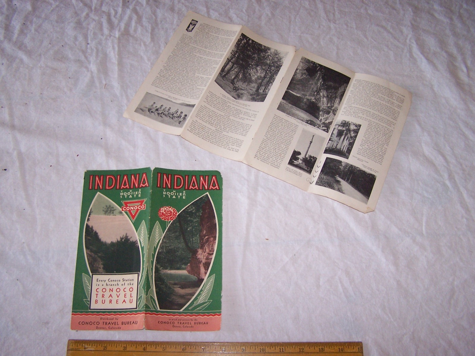 Vintage INDIANA The Hoosier State Travel Brochure CONOCO Gas & Oil