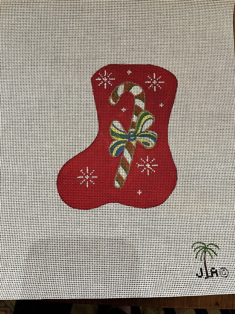 Christmas Stocking with Candy Cane Needlepoint Canvas