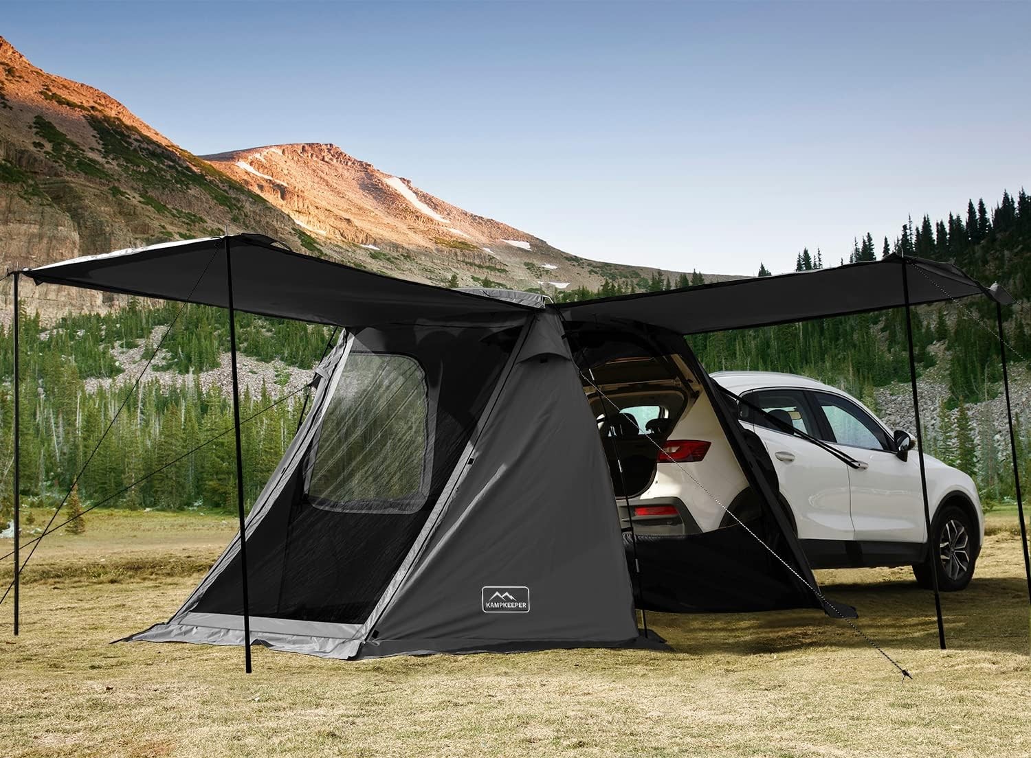 KAMPKEEPER SUV Car Tent, Tailgate Shade Awning Tent for Camping, Black