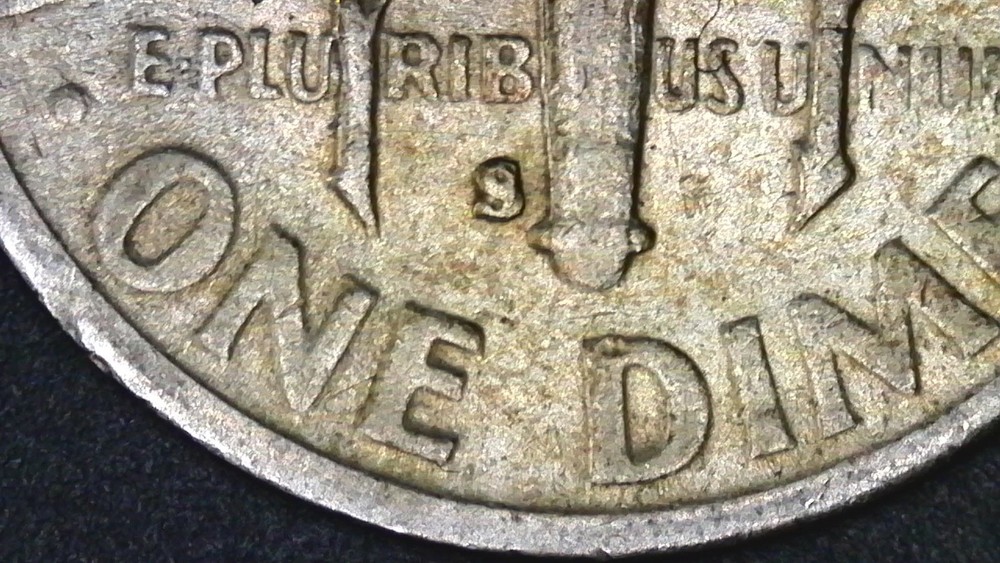 1951S Roosevelt Dime Mis Struck S Over Mintmark (OMM) Errors