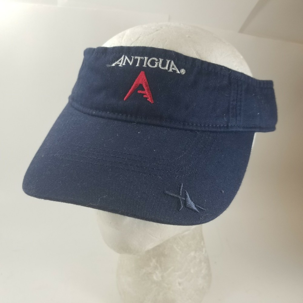 Anitigua Visor Dark Blue Golf Hat Cap Adjustable Strap Strapback Cotton