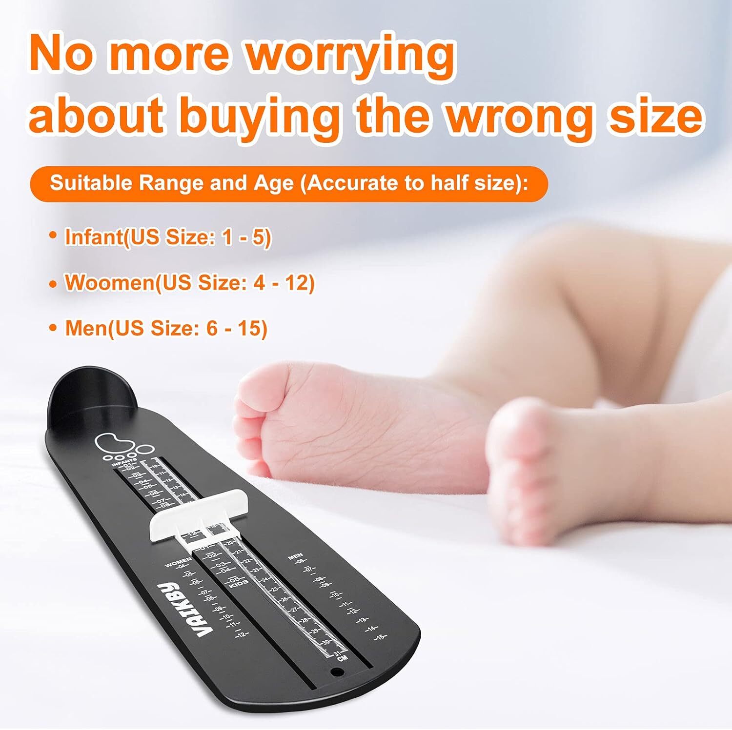 Foot Measuring Device Shoe Sizer Ruler for Kids & Adults – Accurate Size Tool