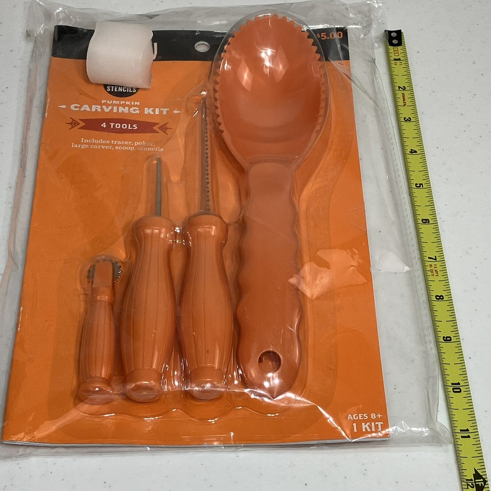 4-Tools & 8 Patterns Halloween Pumpkin Carving Kit - Hyde & EEK! Boutique™ - NEW