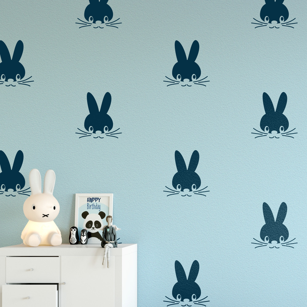 Bunny Pattern Wall Stencil - Durable & Reusable Mylar Stencils