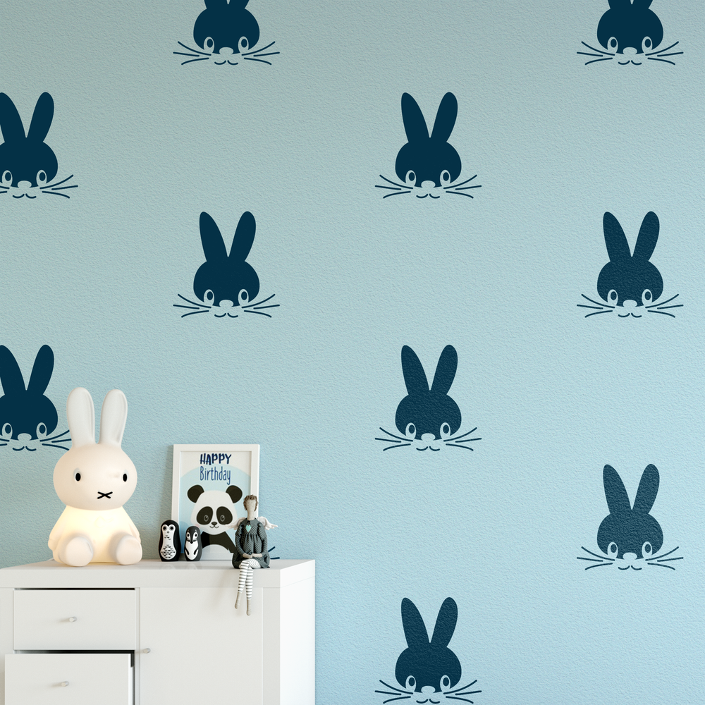 Bunny Pattern Wall Stencil - Durable & Reusable Mylar Stencils