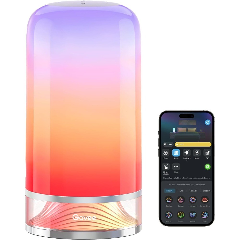 Smart Table Lamp 2, Matter & Alexa Bedside Lamp, Color Changing Dimmable Light