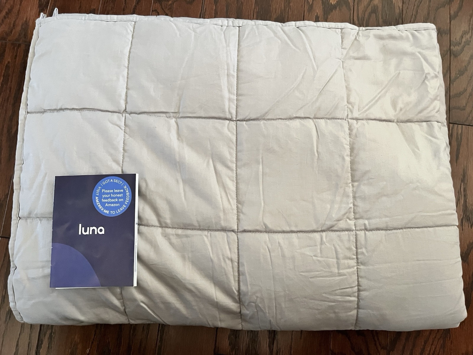 Luna Full Size Weighted Blanket - 12.8 lbs - Cooling Cotton with Glass Beads