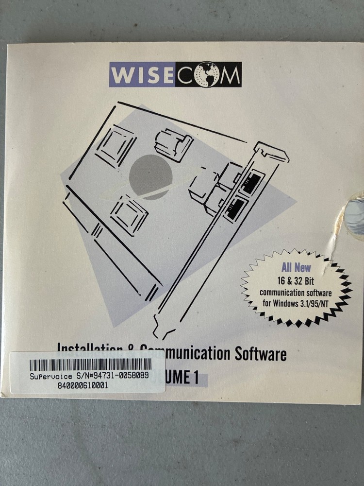 WISECOM Installation & Communication Software Rare Windows 3.1/95 16 & 32 Bit