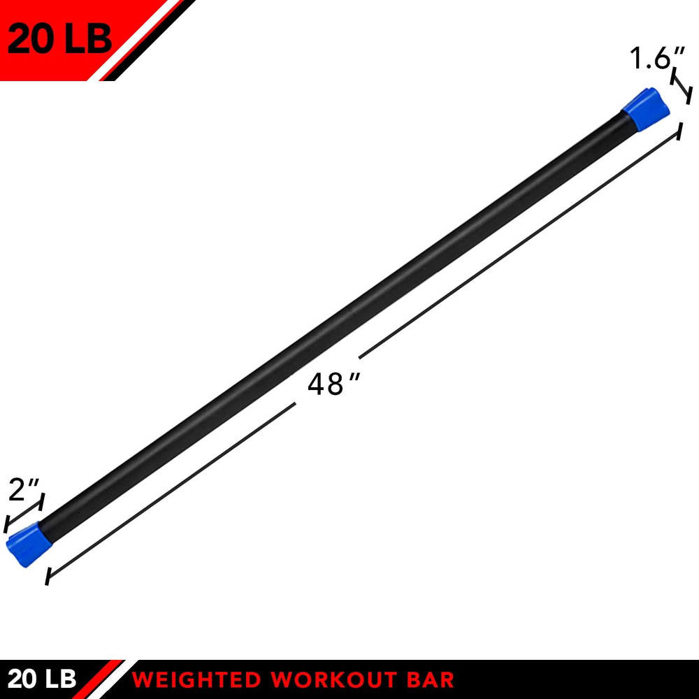 Weighted Workout Bar with Rubber Padding